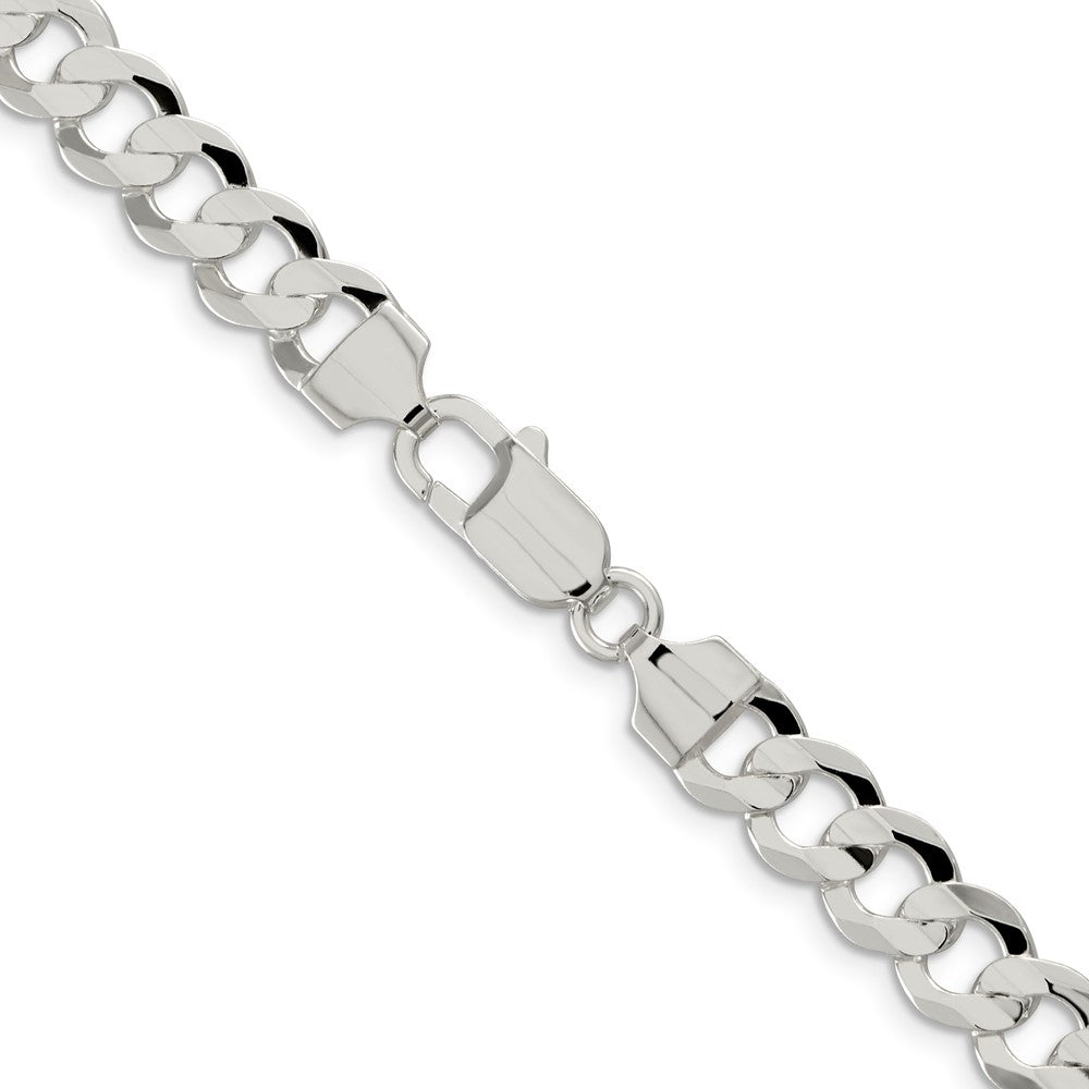 Sterling Silver 7.8mm Concave Beveled Curb Chain