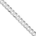 Sterling Silver Rhodium-plated 9.75mm Concave Beveled Curb Chain