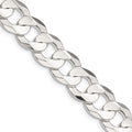 Sterling Silver 11.9mm Concave Beveled Curb Chain