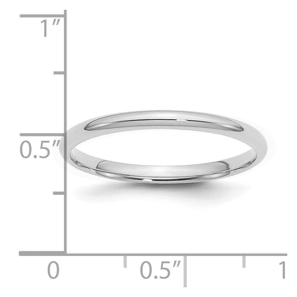 Sterling Silver Rhodium-plated 2mm Comfort Fit Band