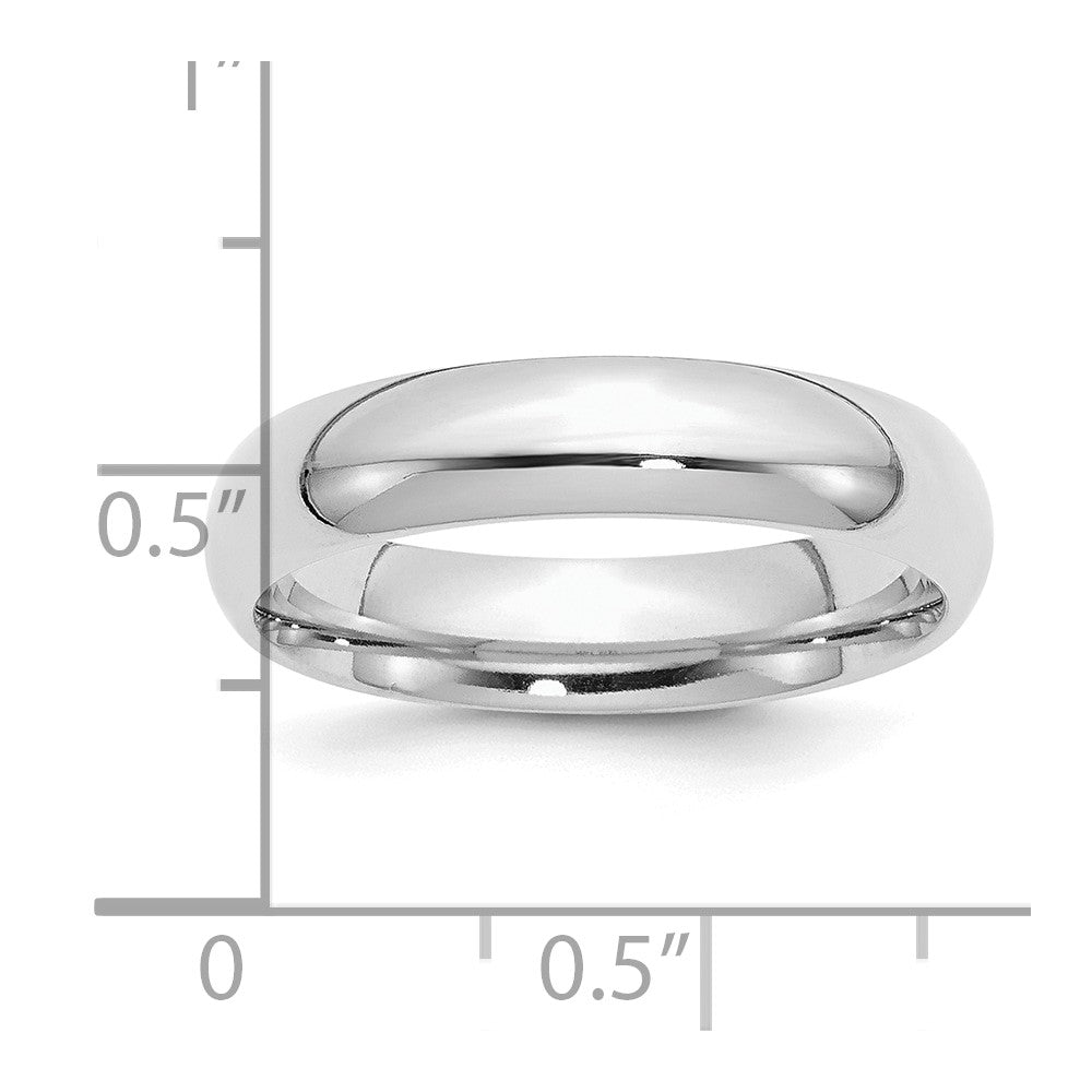 Sterling Silver Rhodium-plated 5mm Comfort Fit Band