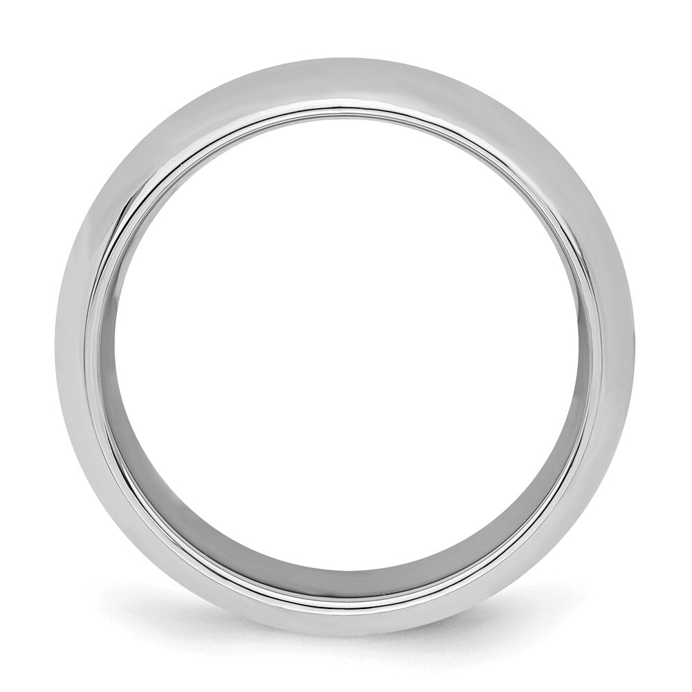 Sterling Silver Rhodium-plated 7mm Comfort Fit Band