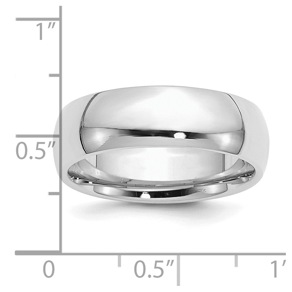 Sterling Silver Rhodium-plated 7mm Comfort Fit Band