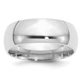 Sterling Silver Rhodium-plated 8mm Comfort Fit Band