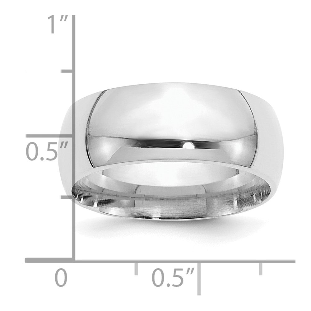 Sterling Silver Rhodium-plated 9mm Comfort Fit Band