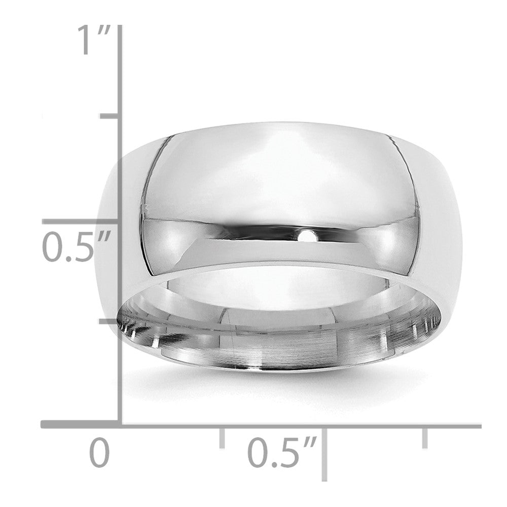 Sterling Silver Rhodium-plated 10mm Comfort Fit Band