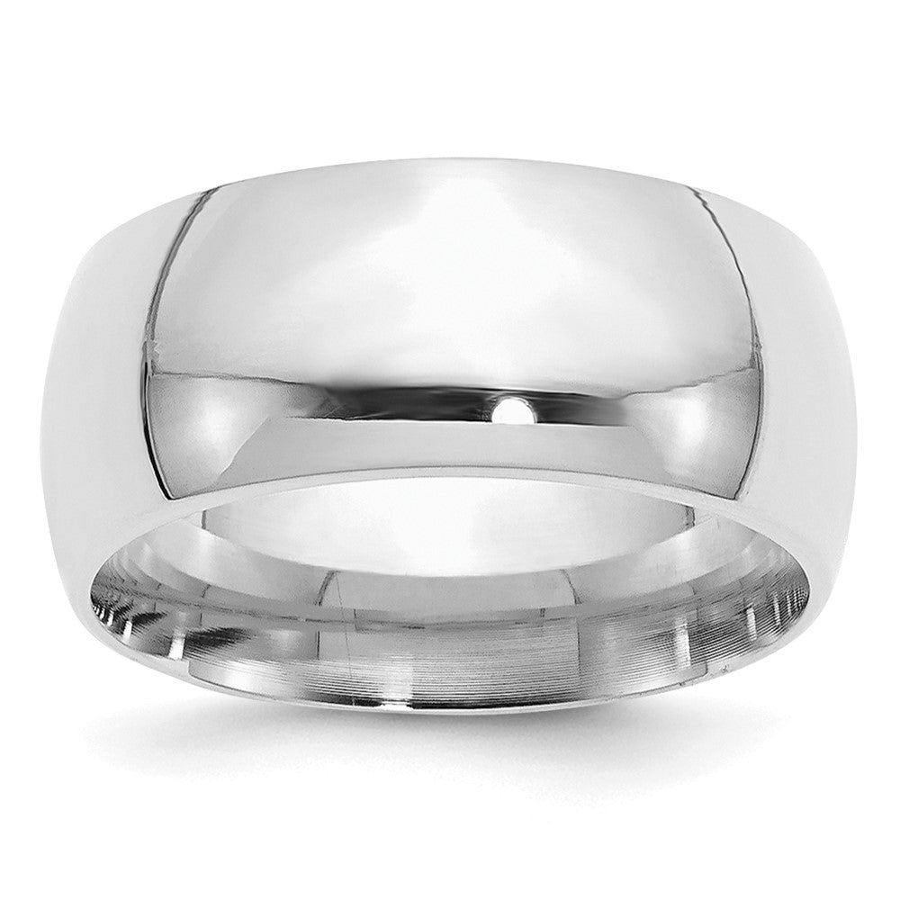 Sterling Silver Rhodium-plated 10mm Comfort Fit Band