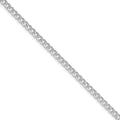 Sterling Silver Rhodium-plated 3.8mm Pavé Curb Chain