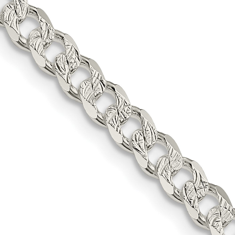 Sterling Silver 4.5mm Pavé Curb Chain
