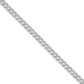 Sterling Silver Rhodium-plated 4.5mm Pavé Curb Chain