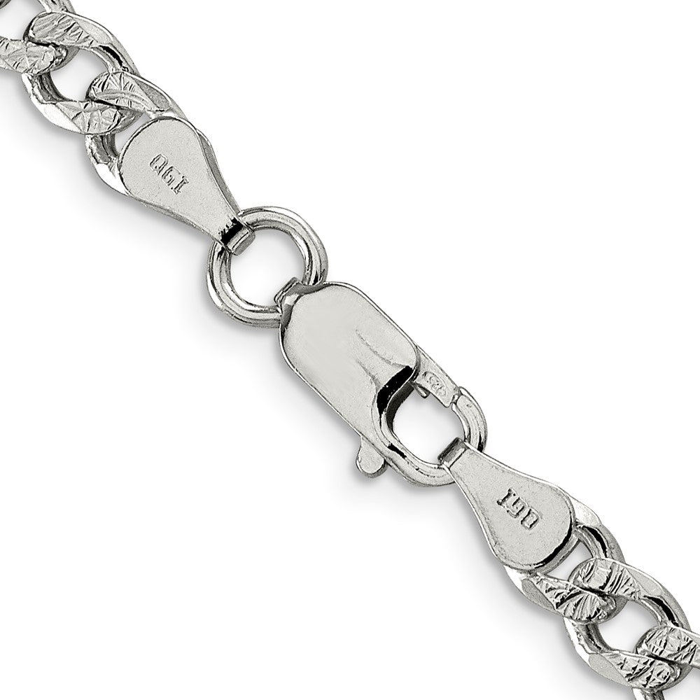 Sterling Silver 5.5mm Pavé Curb Chain