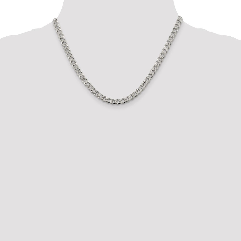 Sterling Silver 5.5mm Pavé Curb Chain