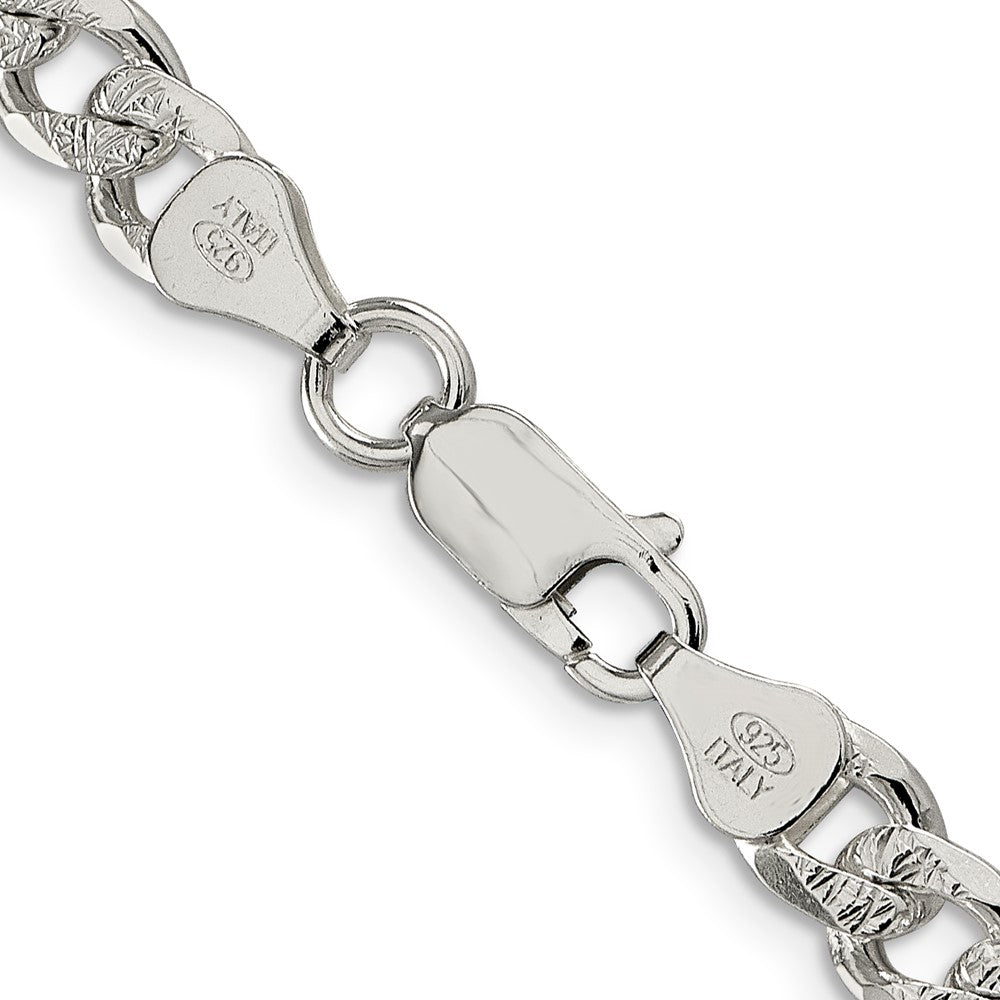Sterling Silver 7mm Pavé Curb Chain
