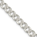 Sterling Silver 7mm Pavé Curb Chain