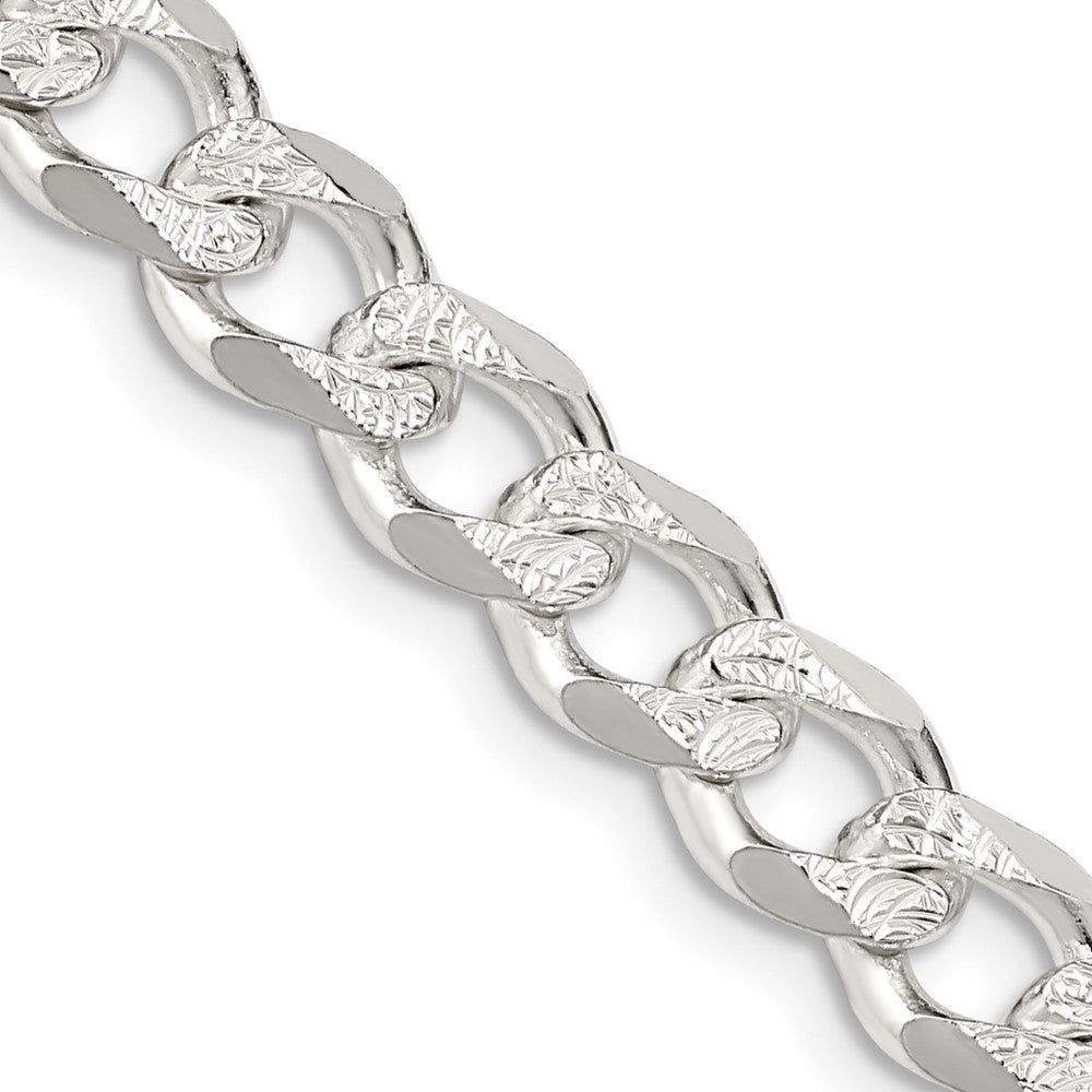 Sterling Silver 7.5mm Pavé Curb Chain