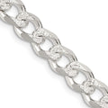 Sterling Silver 7.5mm Pavé Curb Chain
