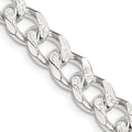 Sterling Silver 8.3mm Pavé Curb Chain