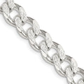 Sterling Silver 9.3mm Pavé Curb Chain