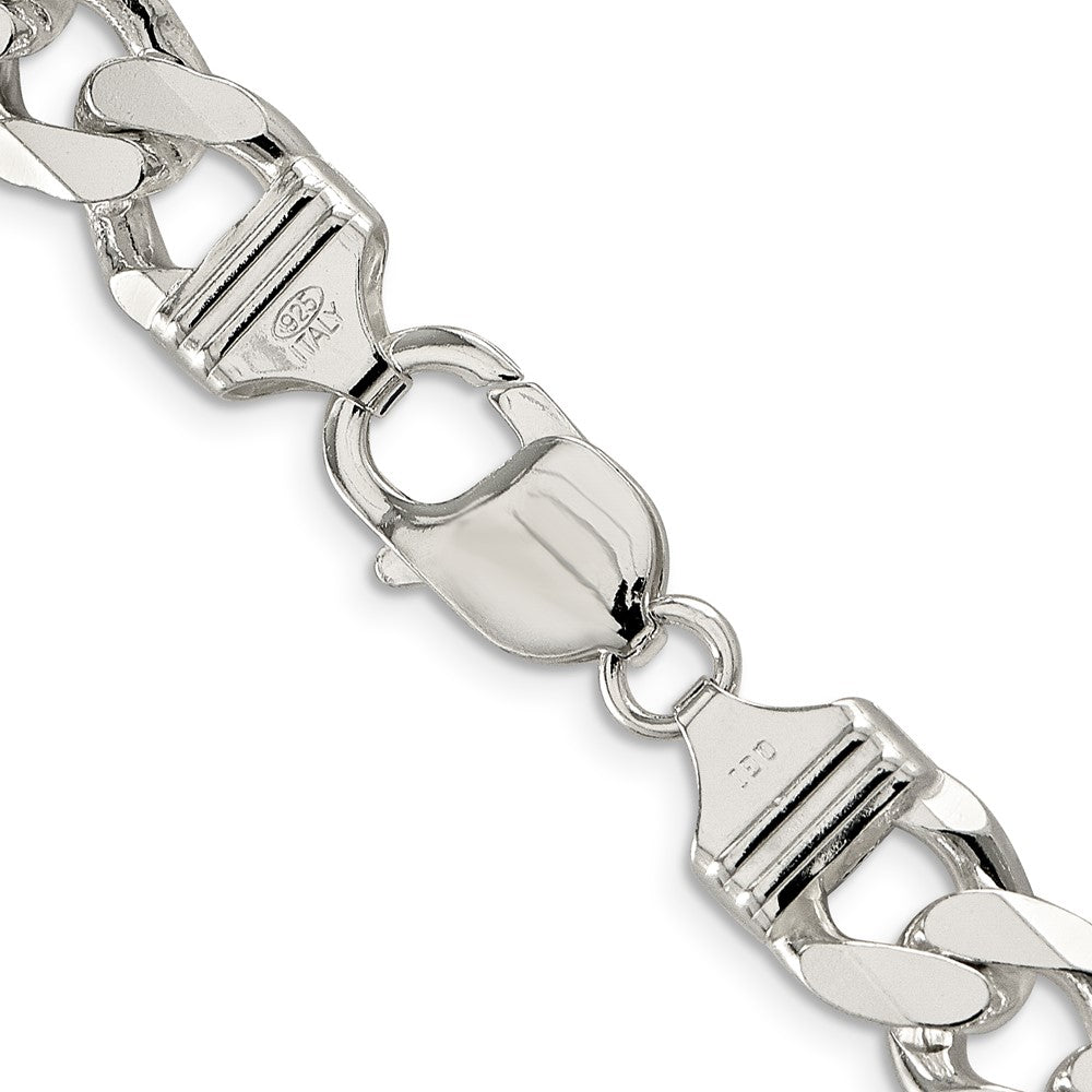 Sterling Silver 11.0mm Pavé Curb Chain