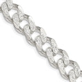 Sterling Silver 11.0mm Pavé Curb Chain
