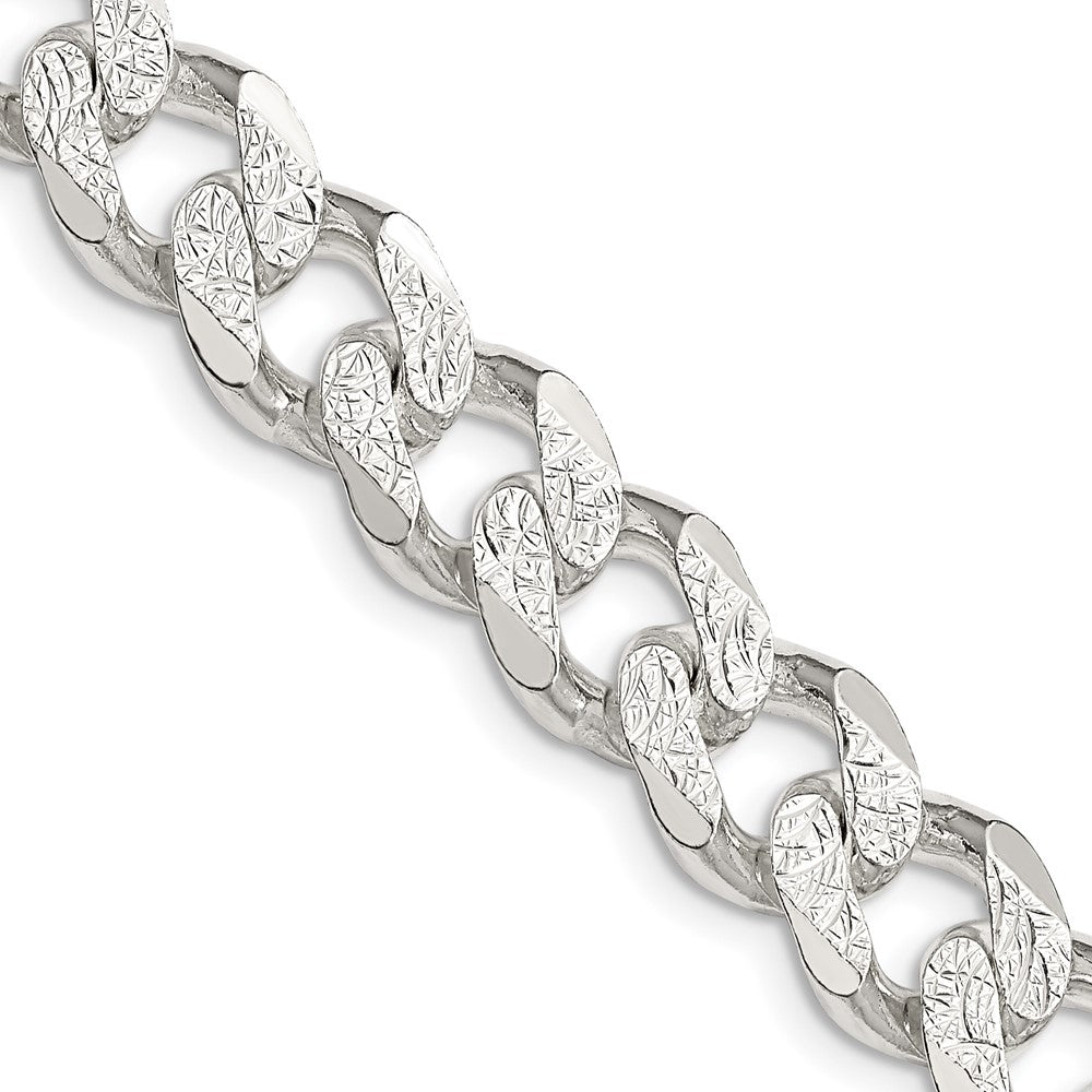 Sterling Silver 11.0mm Pavé Curb Chain
