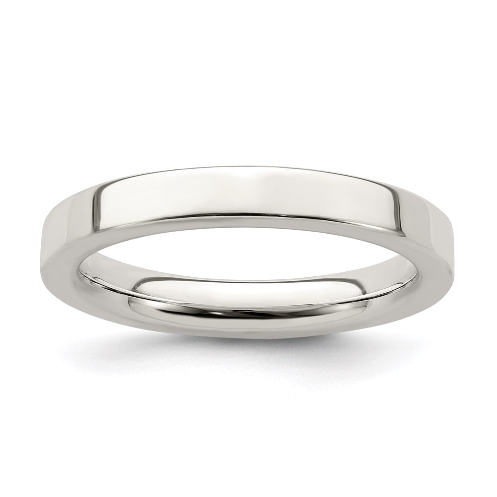Sterling Silver 3mm Comfort Fit Flat Band
