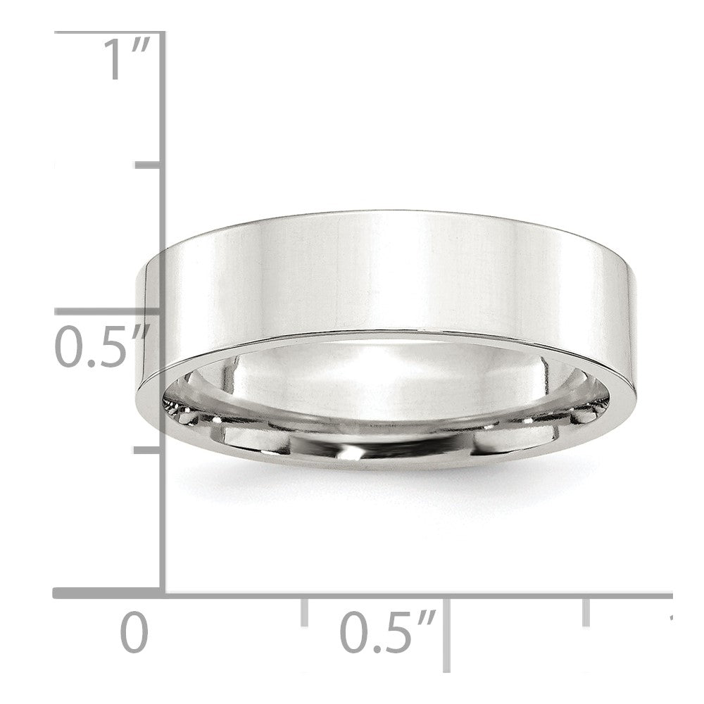 Sterling Silver 6mm Comfort Fit Flat Band