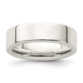 Sterling Silver 6mm Comfort Fit Flat Band