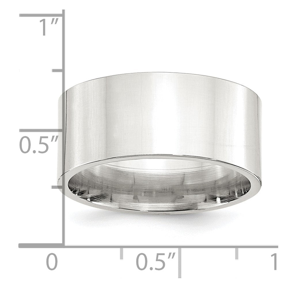 Sterling Silver 10mm Comfort Fit Flat Band