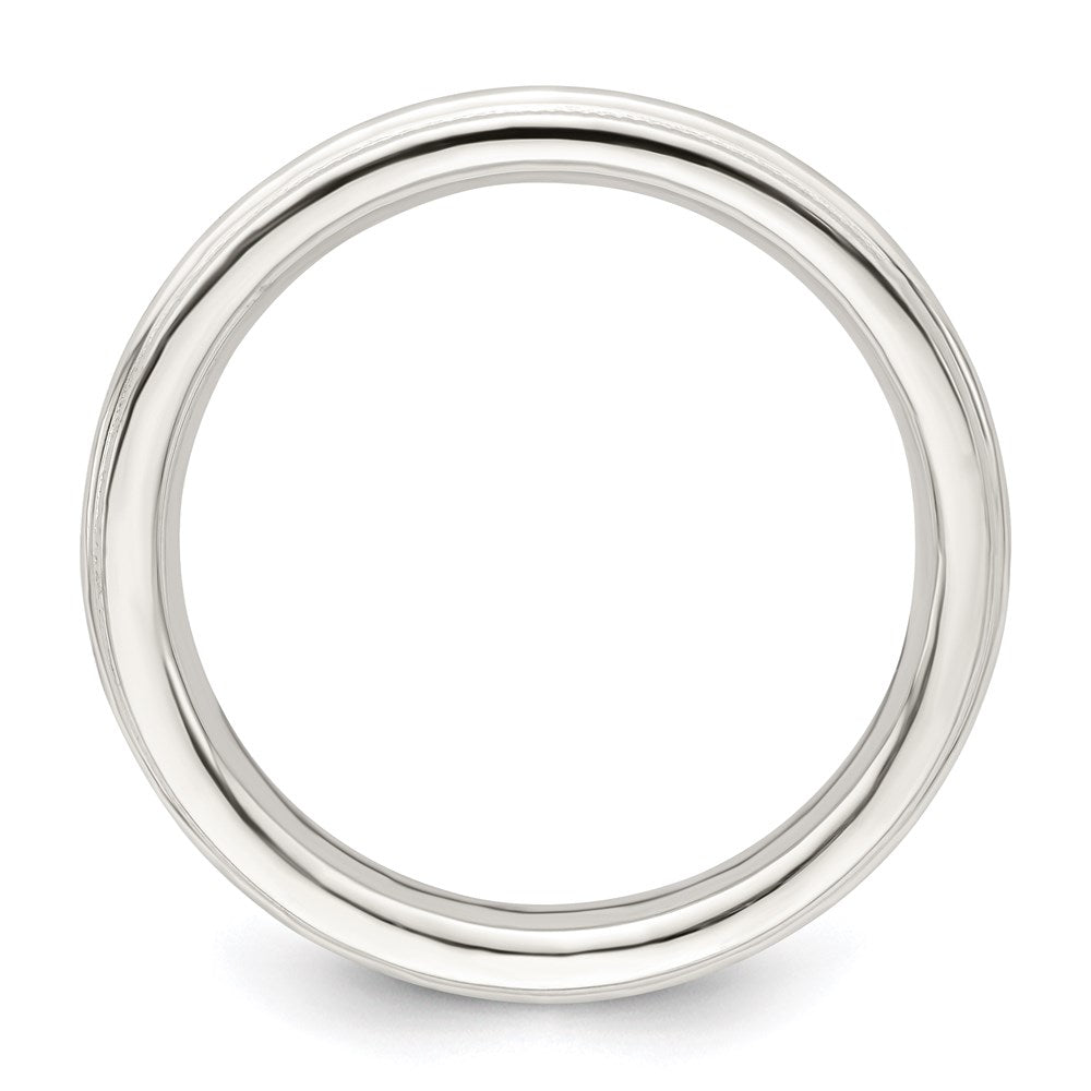 Sterling Silver 3mm Comfort Fit Milgrain Band