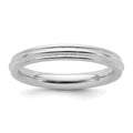 Sterling Silver Rhodium-plated 3mm Comfort Fit Milgrain Band