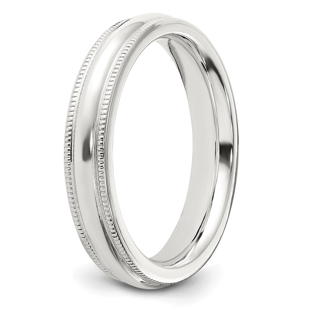 Sterling Silver 4mm Milgrain Comfort Fit Band