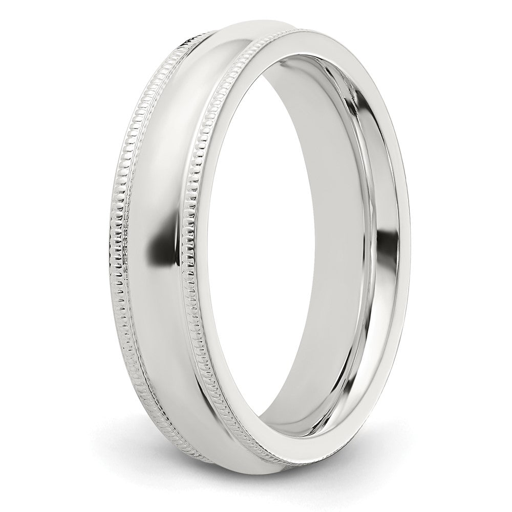 Sterling Silver 5mm Milgrain Comfort Fit Band