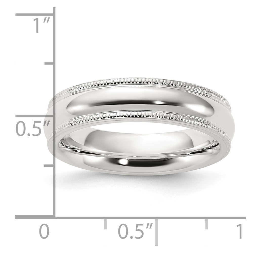 Sterling Silver 5mm Milgrain Comfort Fit Band