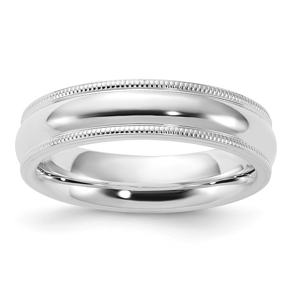 Sterling Silver 5mm Milgrain Comfort Fit Band