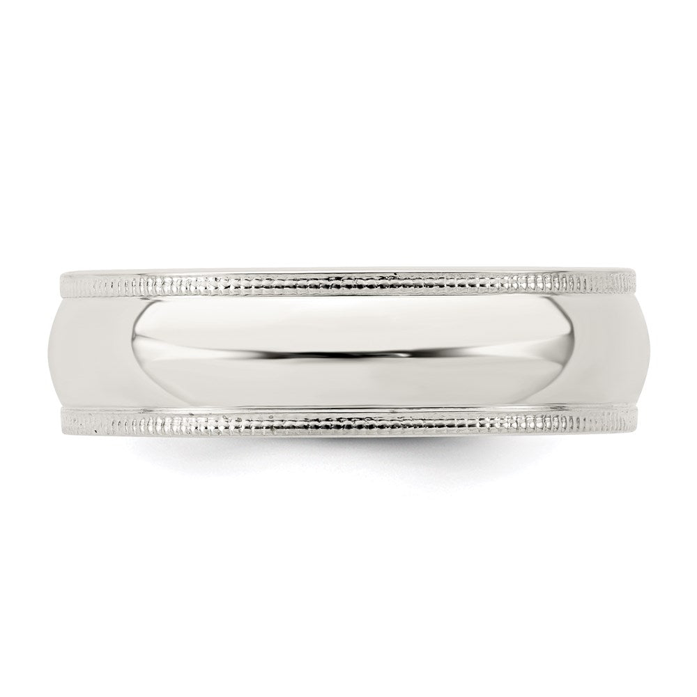 Sterling Silver 6mm Milgrain Comfort Fit Band