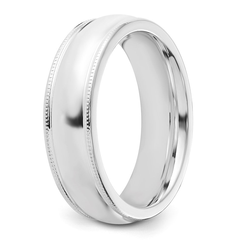 Sterling Silver 6mm Milgrain Comfort Fit Band