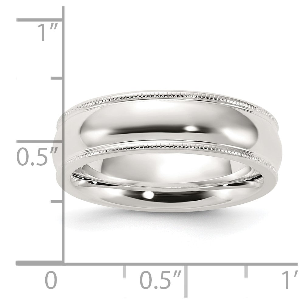 Sterling Silver 6mm Milgrain Comfort Fit Band