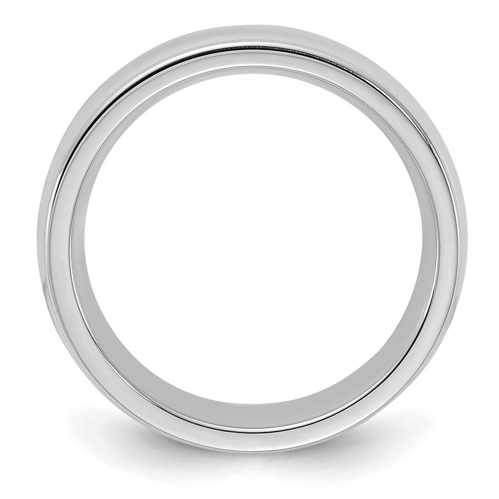 Sterling Silver Rhodium-plated 6mm Comfort Fit Milgrain Band