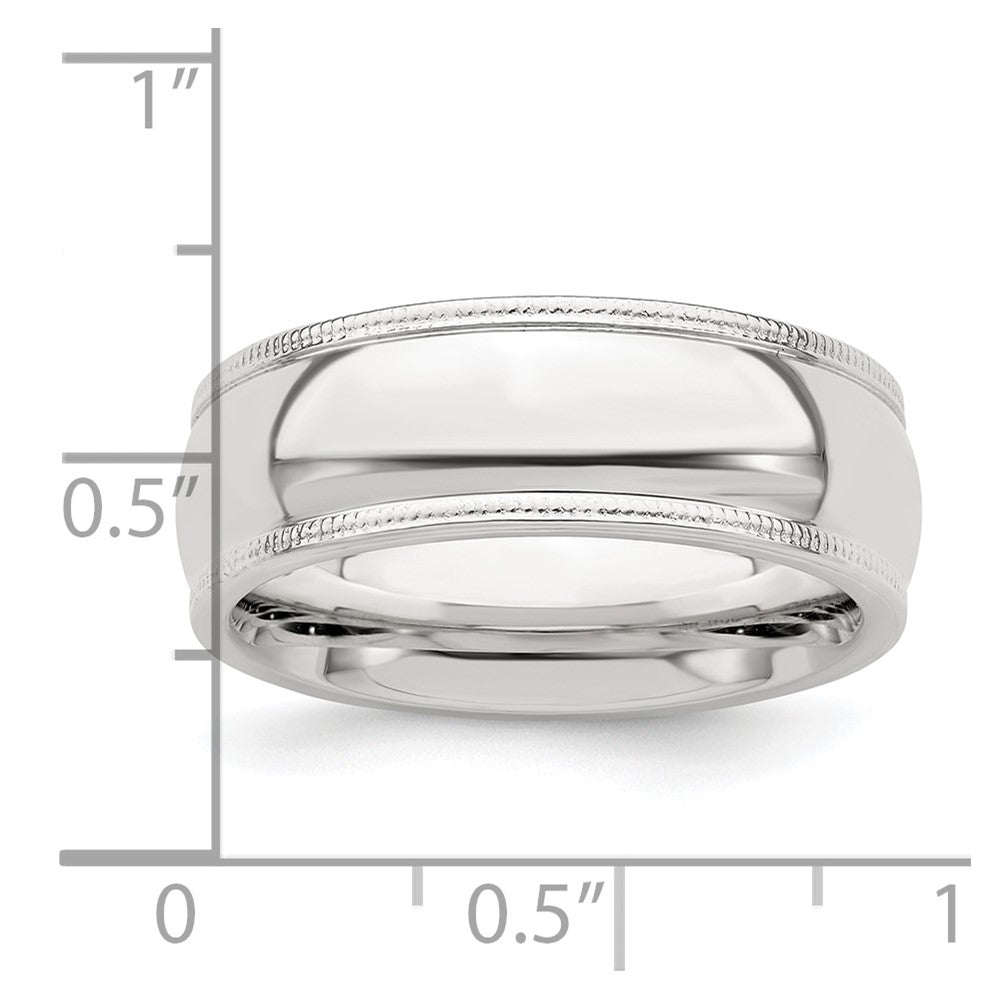 Sterling Silver 7mm Milgrain Comfort Fit Band