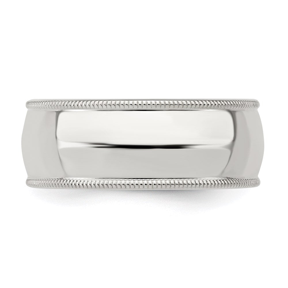 Sterling Silver 8mm Milgrain Comfort Fit Band