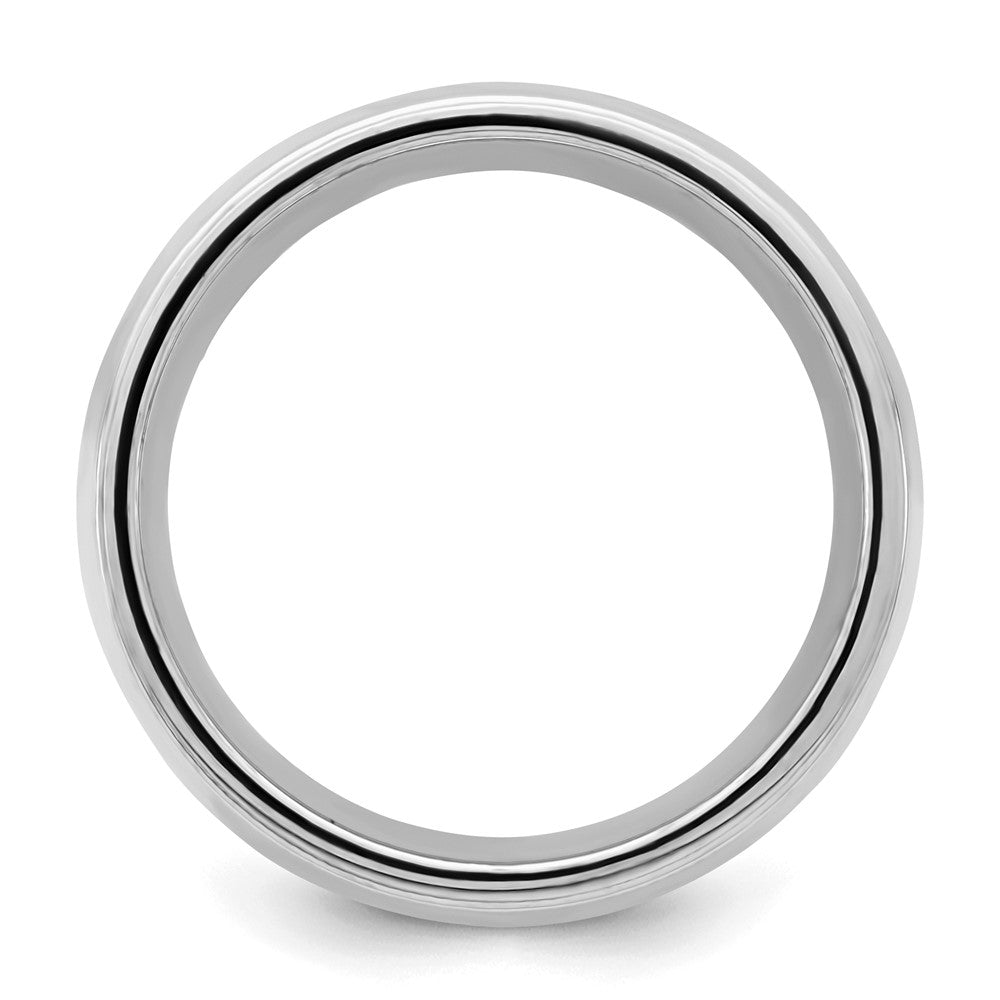 Sterling Silver Rhodium-plated 9mm Comfort Fit Milgrain Band
