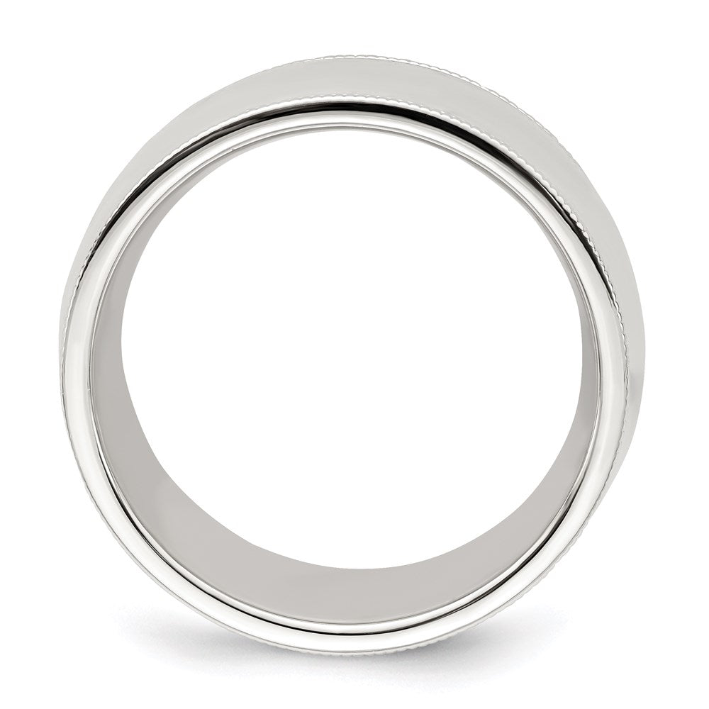 Sterling Silver 10mm Comfort Fit Milgrain Band