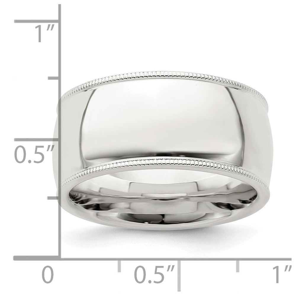 Sterling Silver 10mm Comfort Fit Milgrain Band