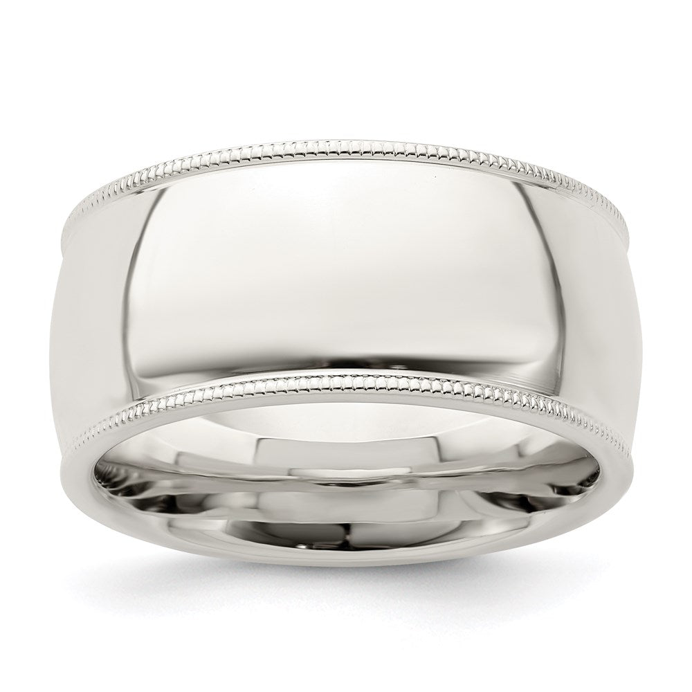 Sterling Silver 10mm Comfort Fit Milgrain Band