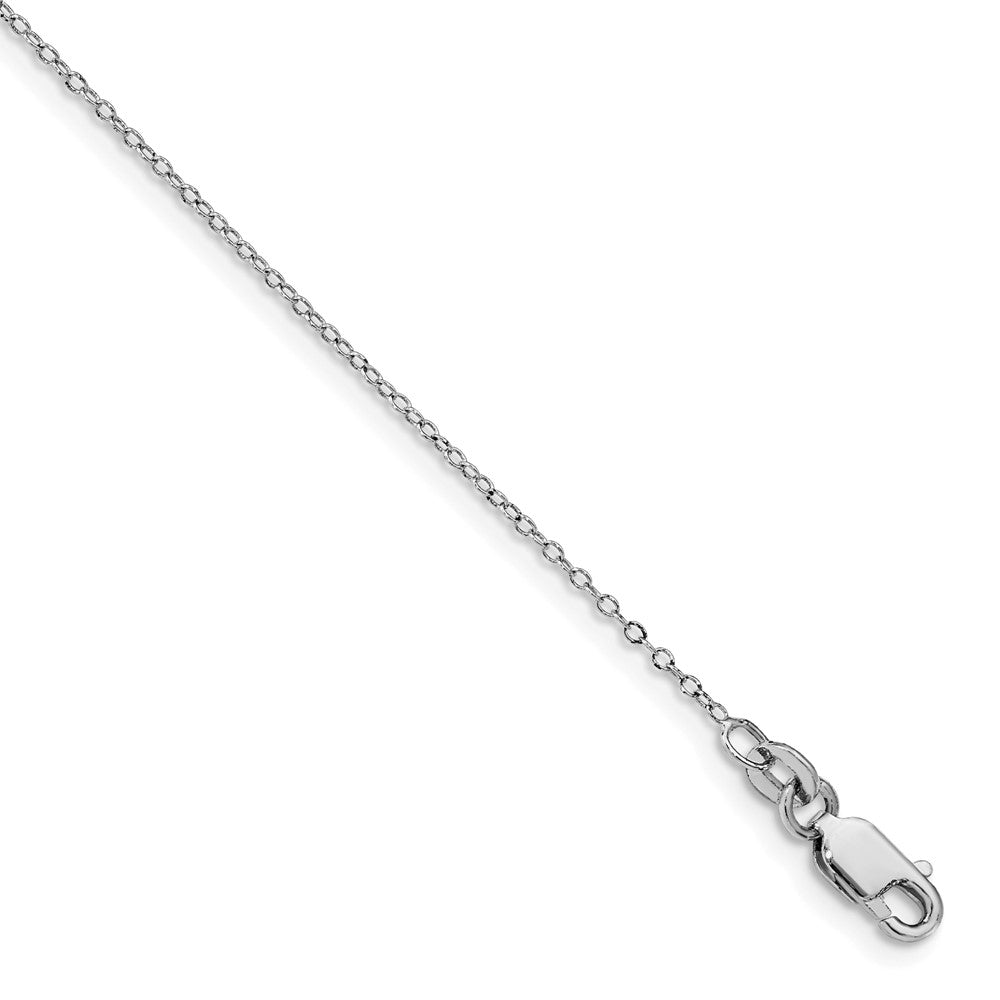 Sterling Silver Rhodium-plated 1mm Cable Chain