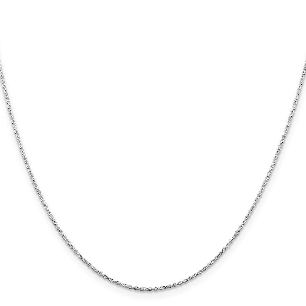 Sterling Silver Rhodium-plated 1mm Cable Chain w/ ext.