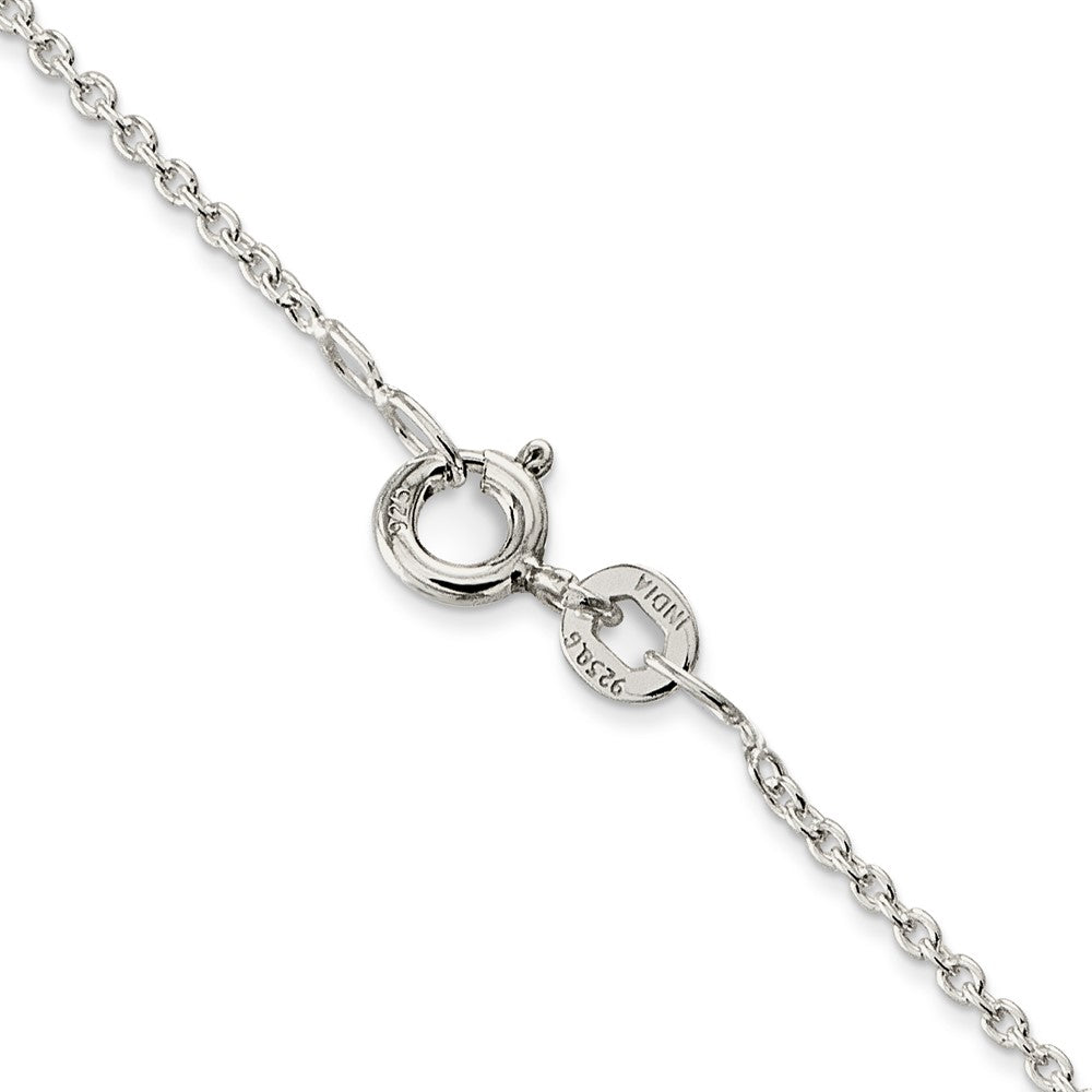 Sterling Silver Rhodium-plated 1mm Cable Chain