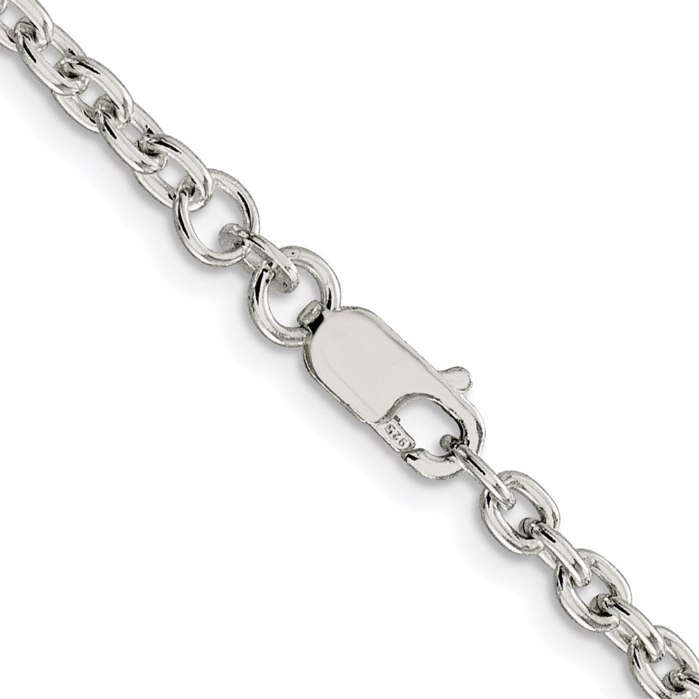 Sterling Silver Rhodium-plated 3.5mm Cable Chain