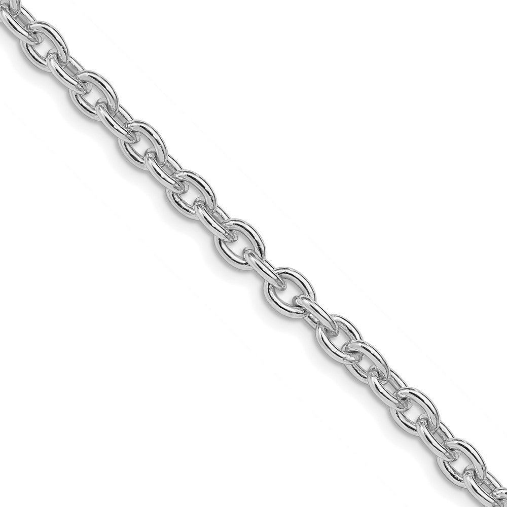 Sterling Silver Rhodium-plated 4.5mm Cable Chain